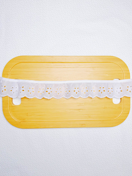 White Ruffled Trim