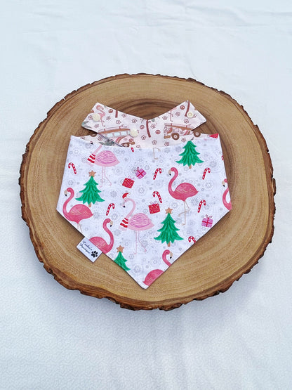 Tropical Flamingos Christmas Bandana