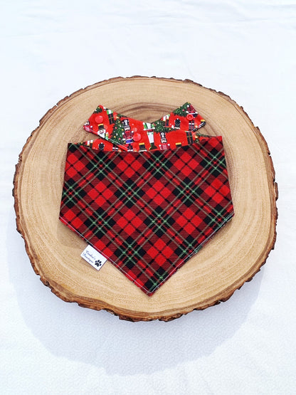 Nutcracker Plaid Holiday Bandana