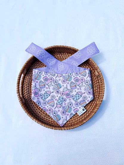 Floral Frappuccino And Cupcake Bandana
