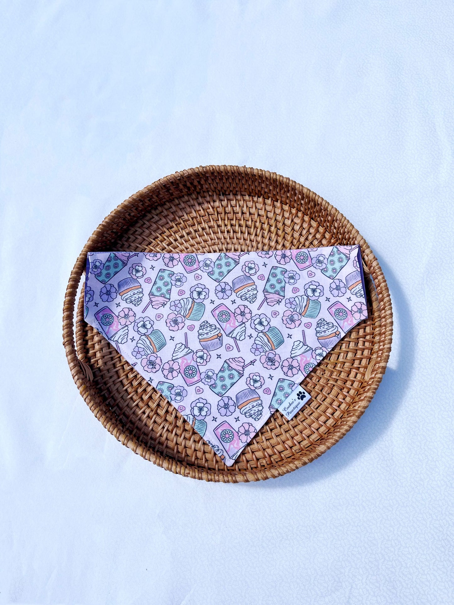 Floral Frappuccino And Cupcake Bandana