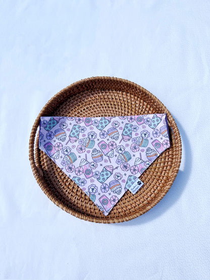 Floral Frappuccino And Cupcake Bandana