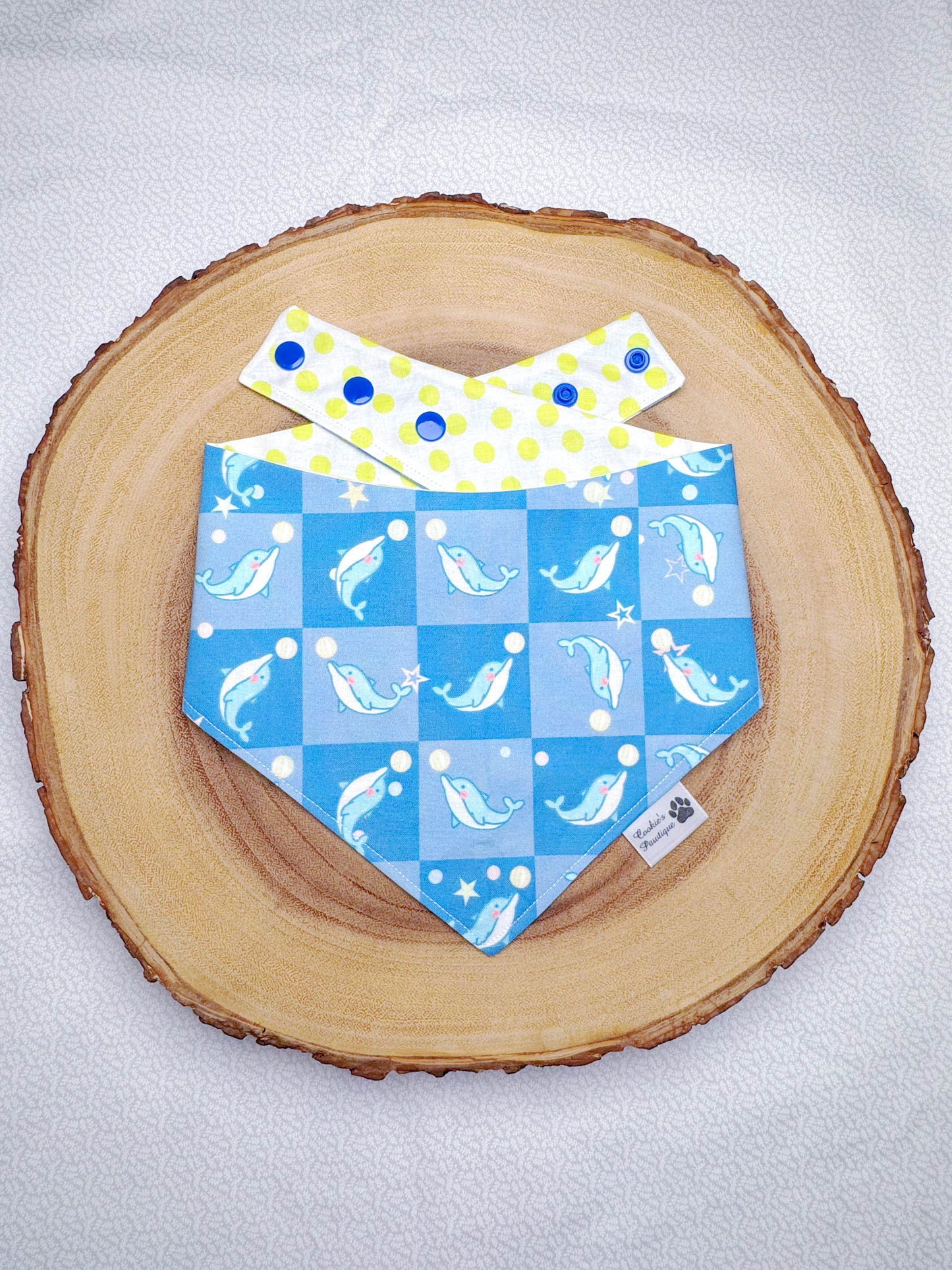 Checked Dolphins Bandana - Blue