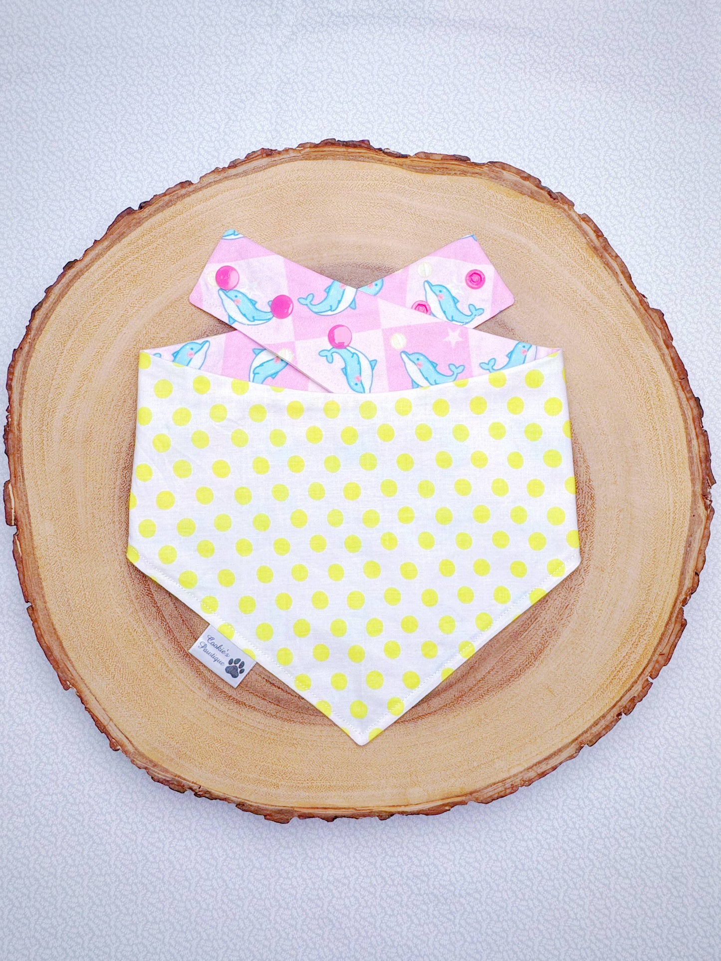 Checked Dolphins Bandana - Pink