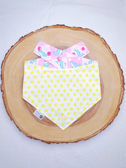Checked Dolphins Bandana - Pink