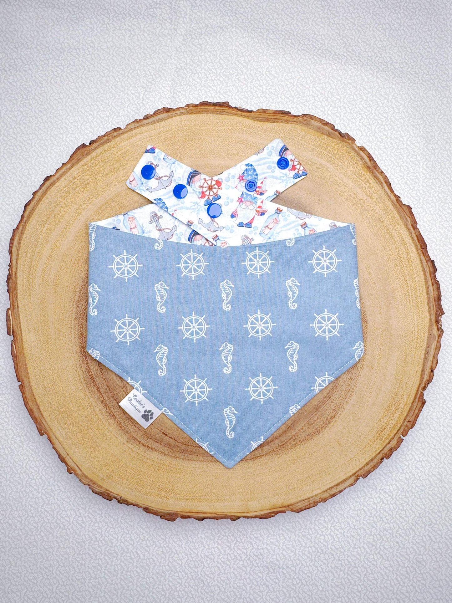 Nautical Gnomes and Seahorses Bandana