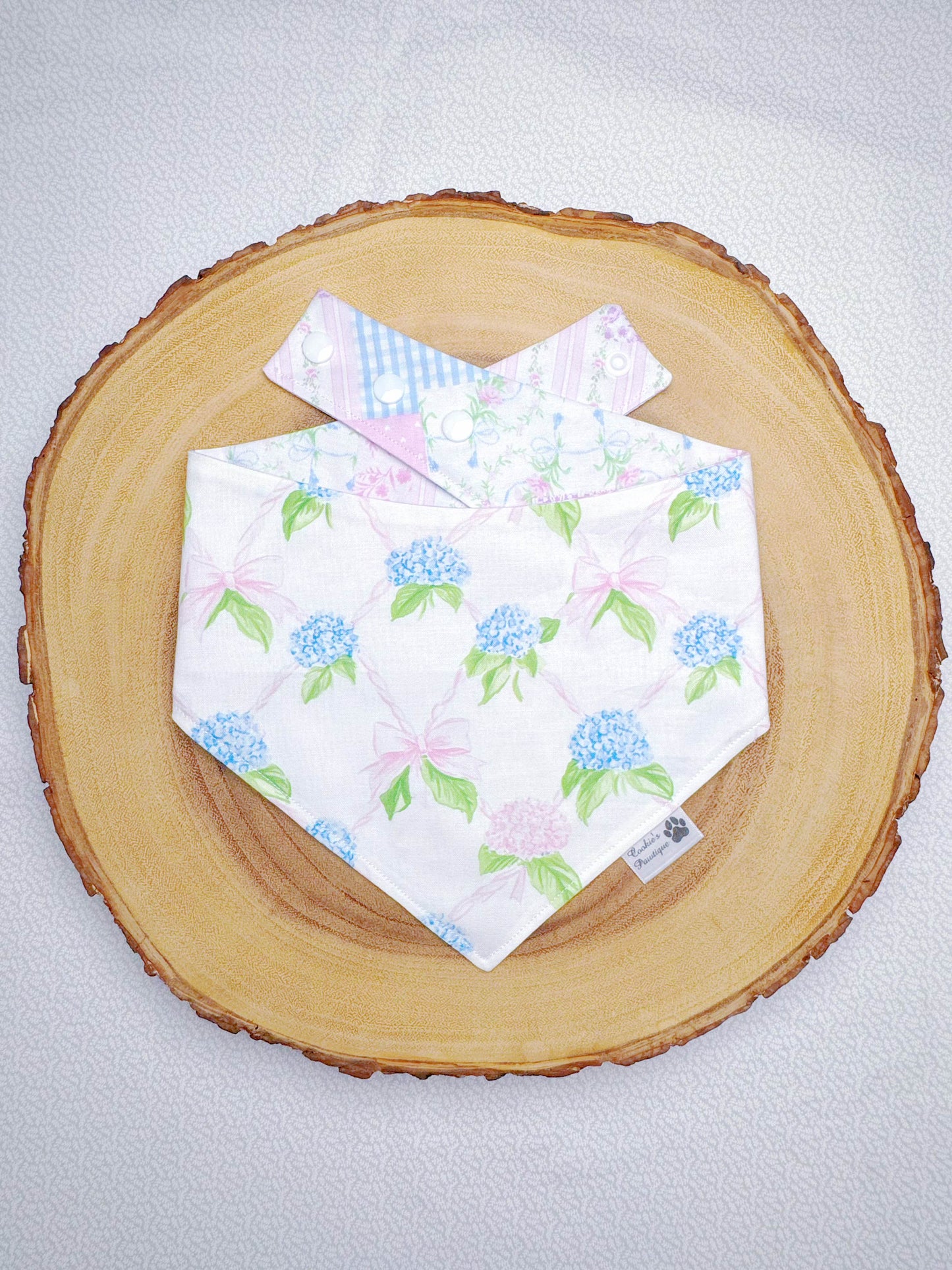 Pastel Hydrangeas and Patchwork Bandana