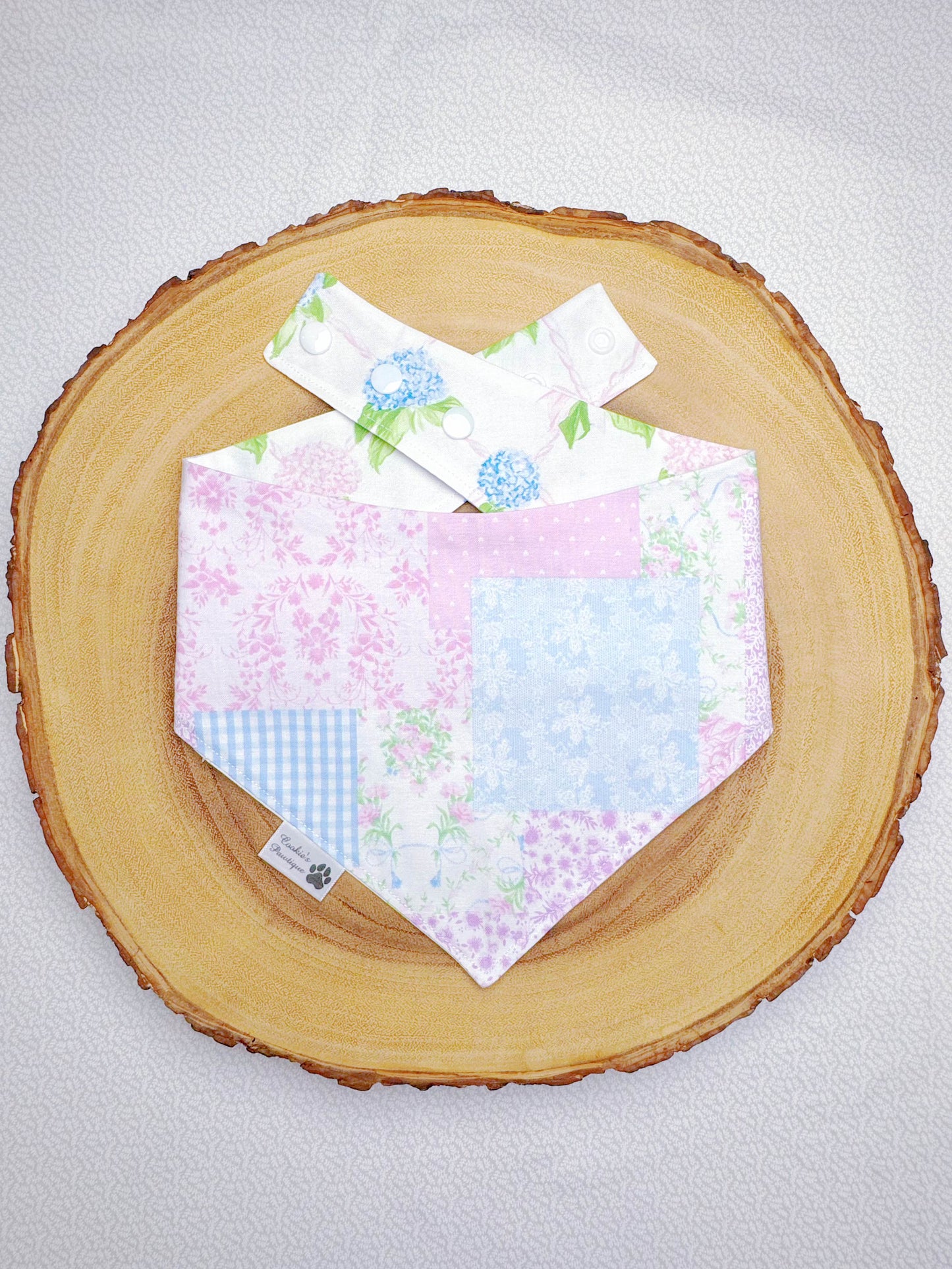 Pastel Hydrangeas and Patchwork Bandana