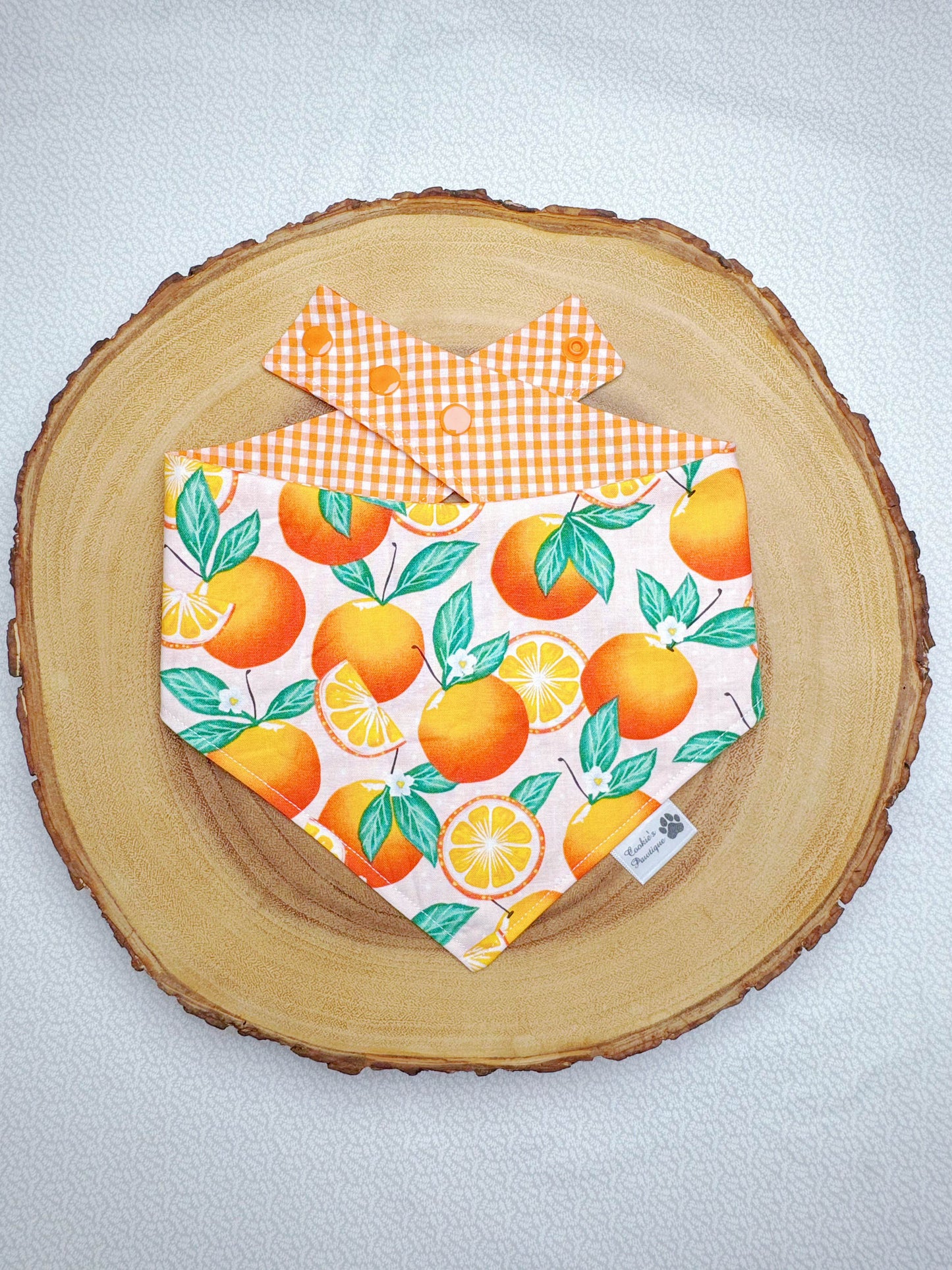 Oranges and Gingham Bandana
