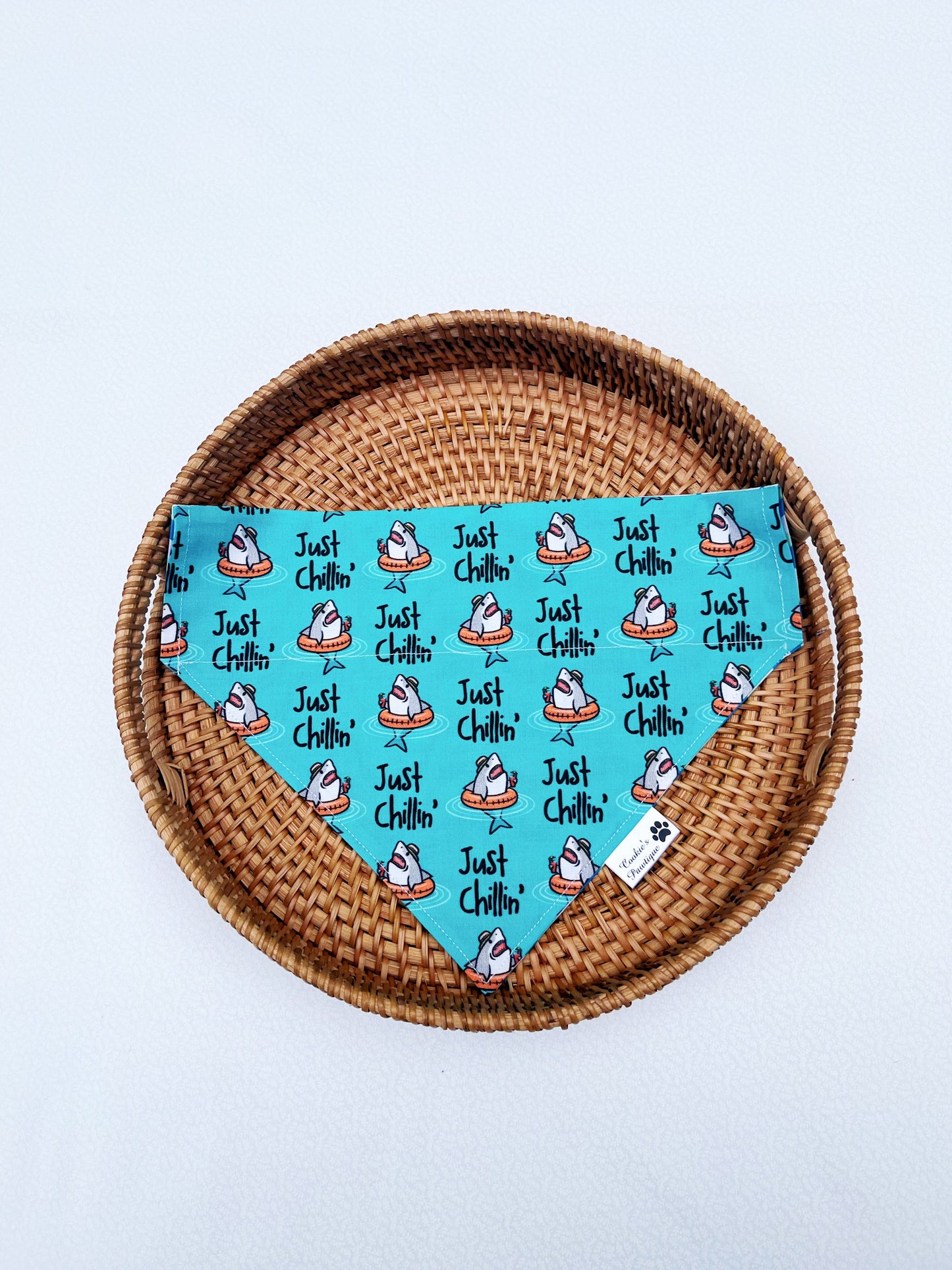 Just Chillin Pool Sharks Bandana - Ocean Blue