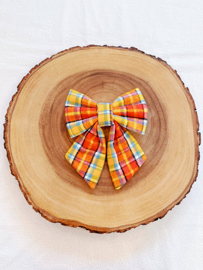 Flannel Fall Plaid Bow - 5