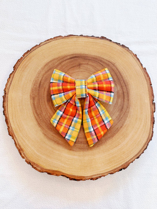 Flannel Fall Plaid Bow - 5