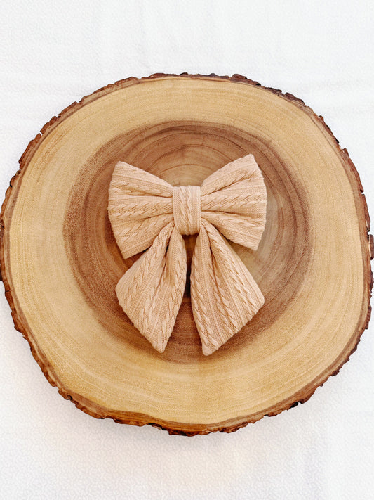 Neutral Knit Bow