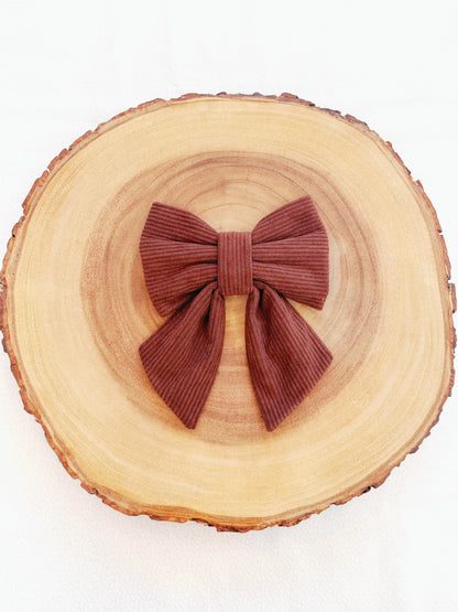 Brown Corduroy Bow