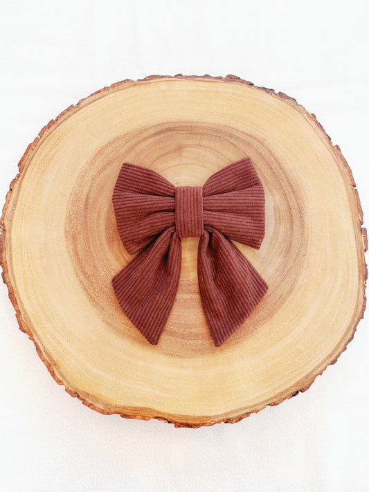 Brown Corduroy Bow