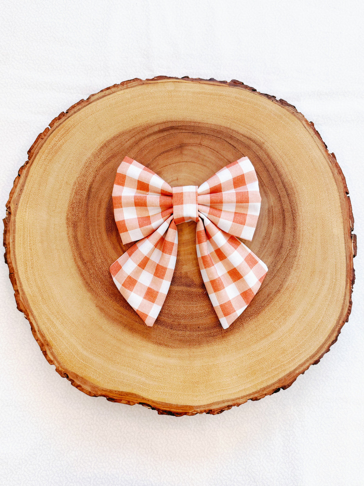 Orange Gingham Bow