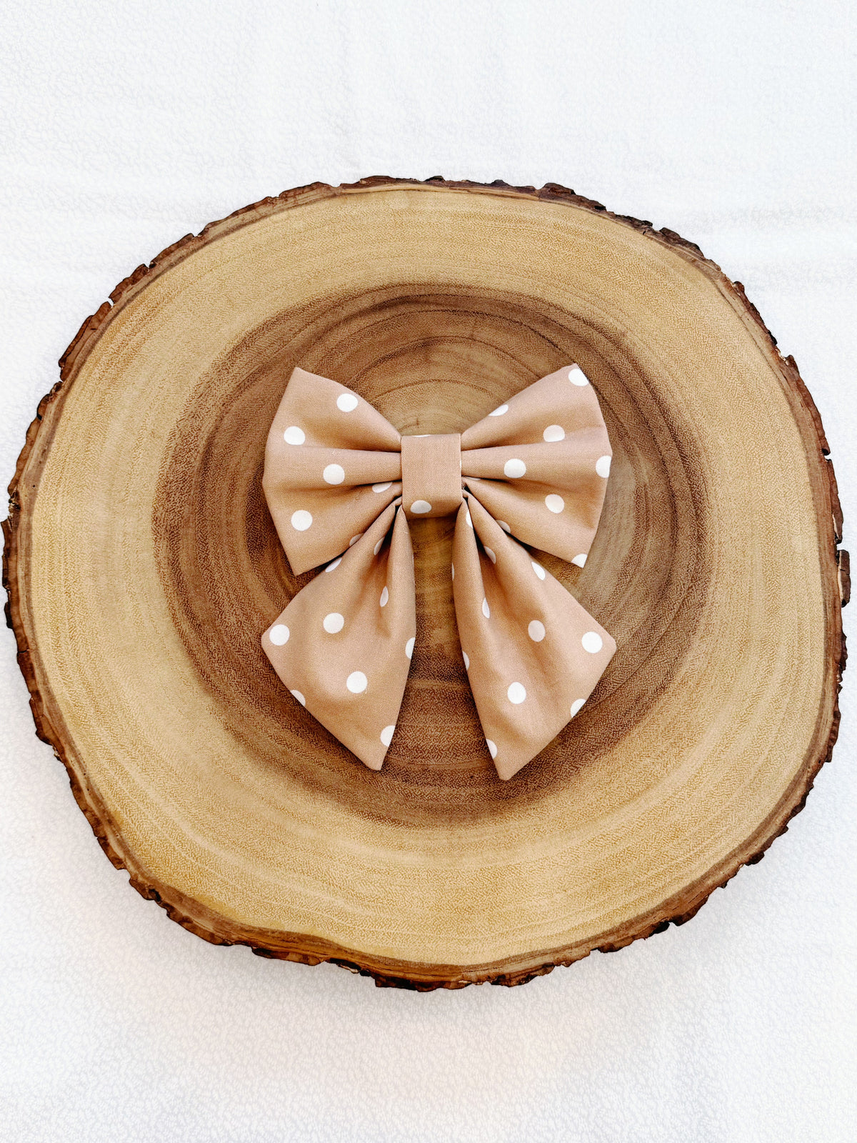Neutral Polka Dot Bow
