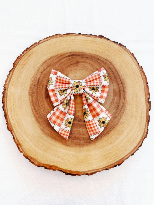 Vintage Sunflowers Bow