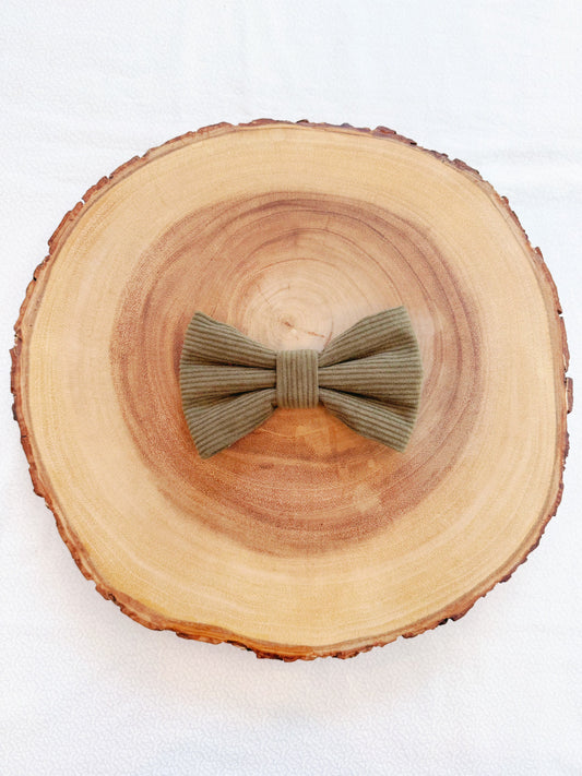 Sage Corduroy Bow