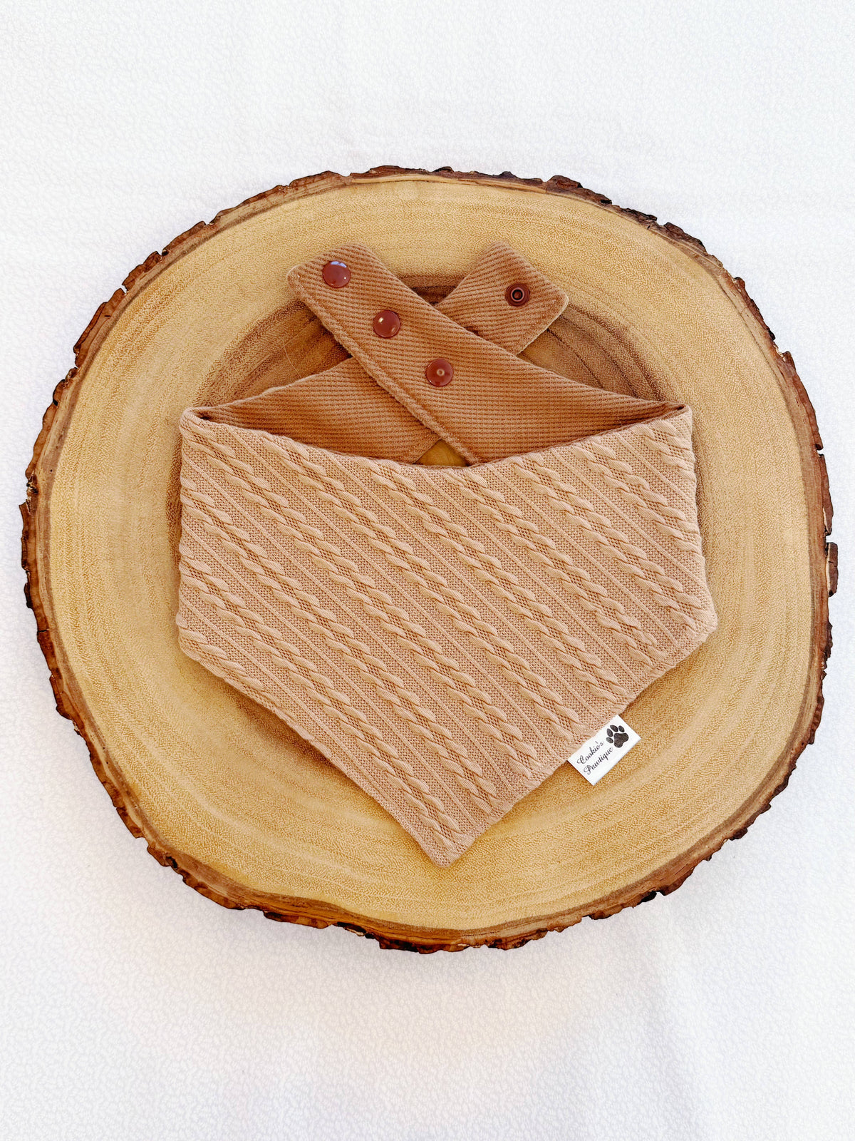 Tan and Mocha Knit Bandana