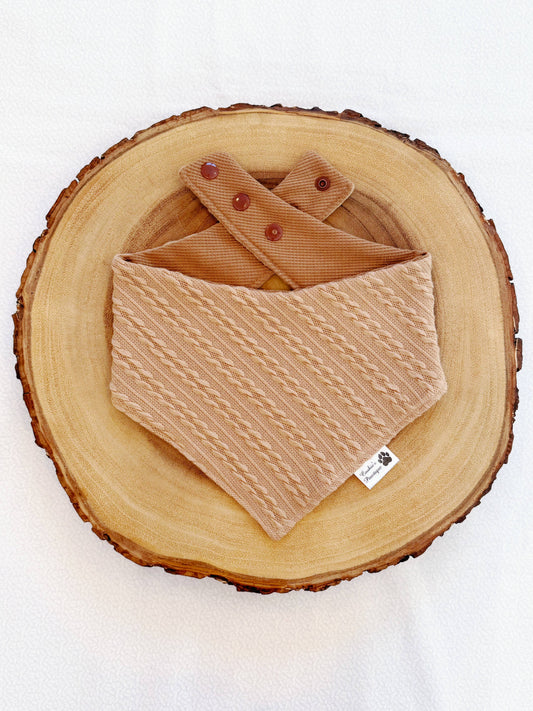 Tan and Mocha Knit Bandana