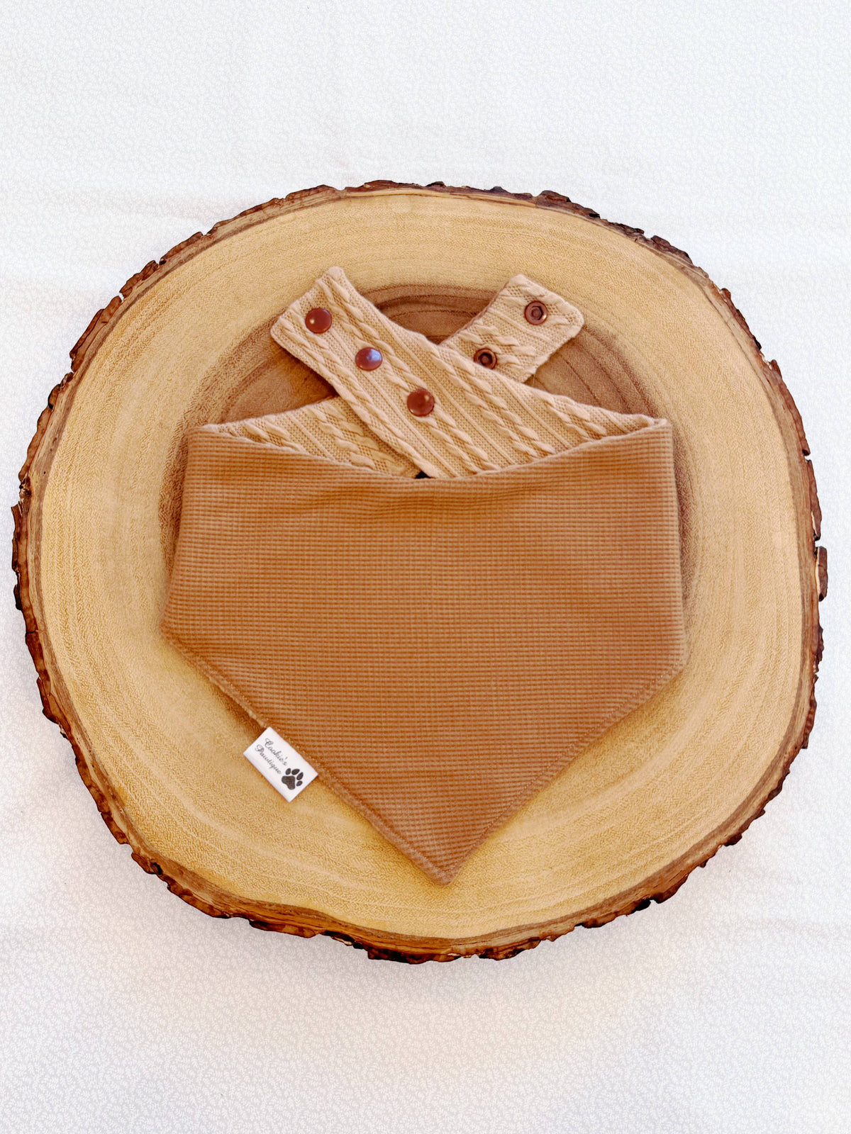 Tan and Mocha Knit Bandana