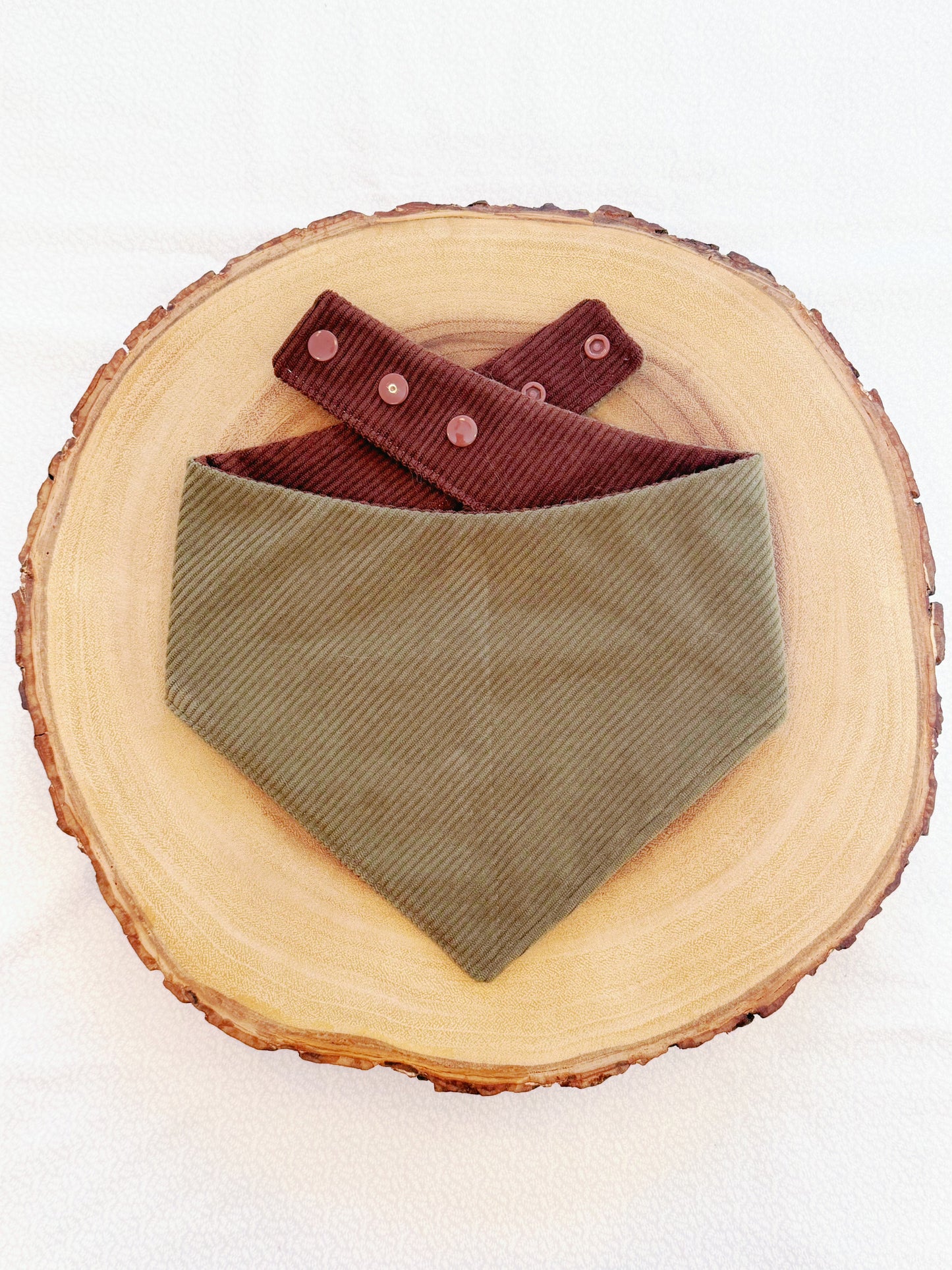 Sage and Brown Corduroy Bandana