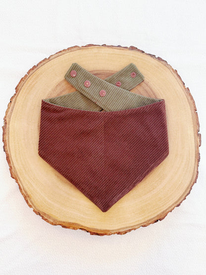 Sage and Brown Corduroy Bandana