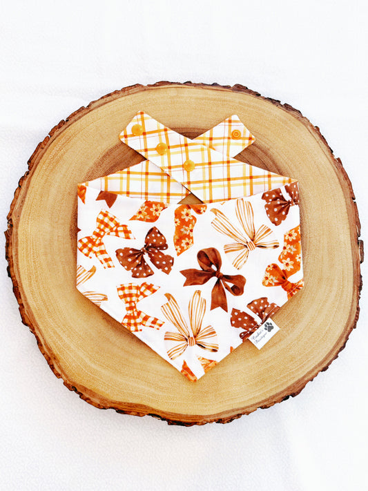 Fall Bows and Gingham Bandana