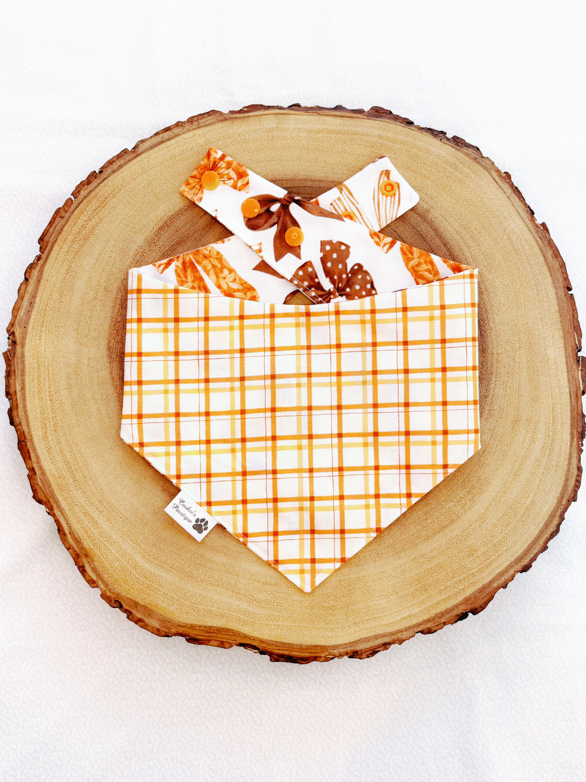 Fall Bows and Gingham Bandana