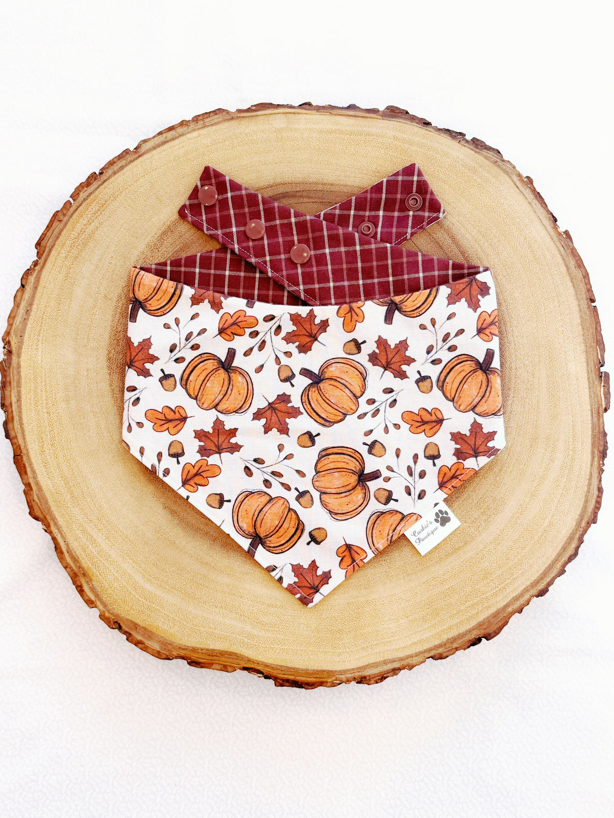 Pumpkins and Gingham Bandana