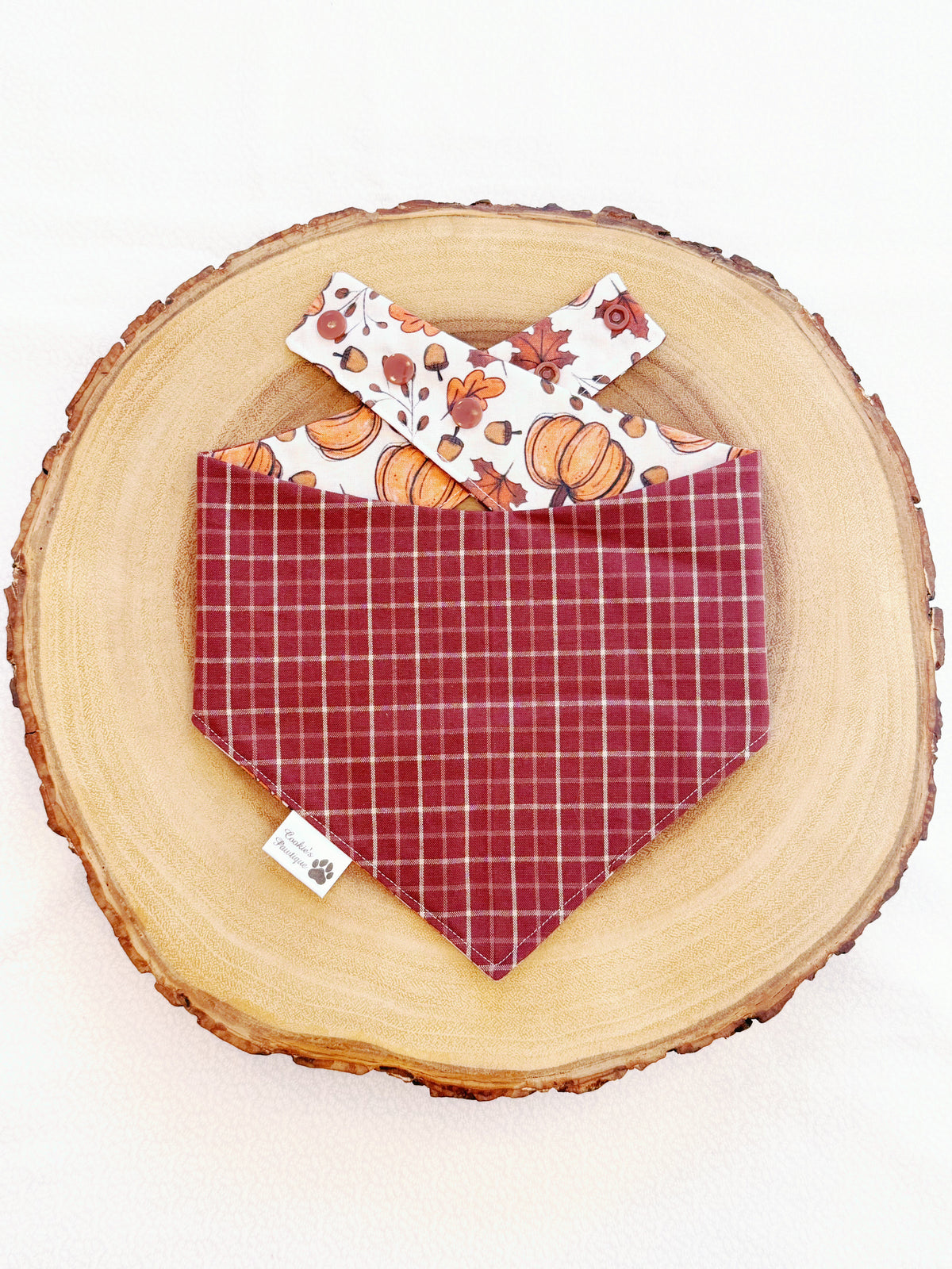 Pumpkins and Gingham Bandana