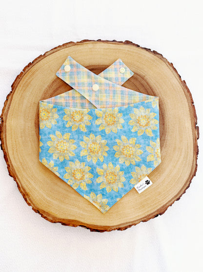 Fall Sunflowers and Plaid Bandana