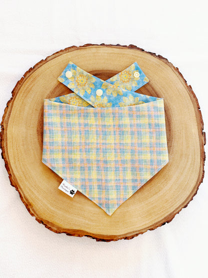 Fall Sunflowers and Plaid Bandana