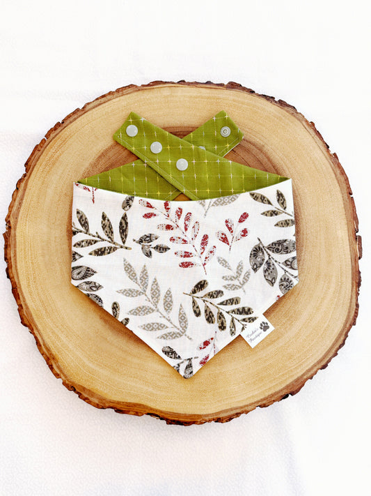 Leaves and Olive Stitches Bandana
