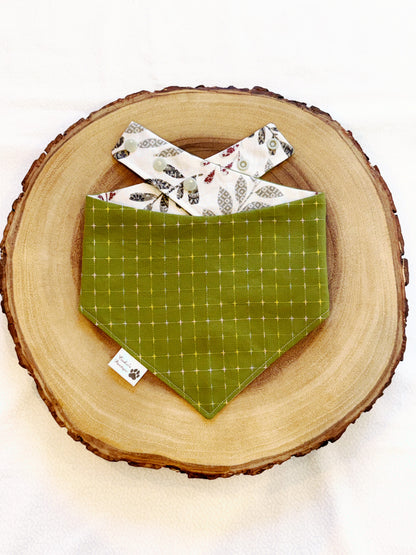Leaves and Olive Stitches Bandana