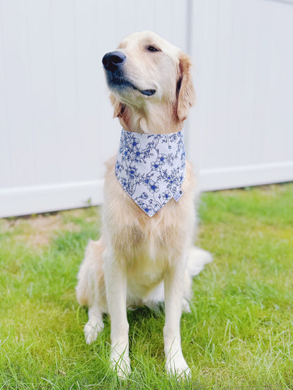 Blue Floral Bandana