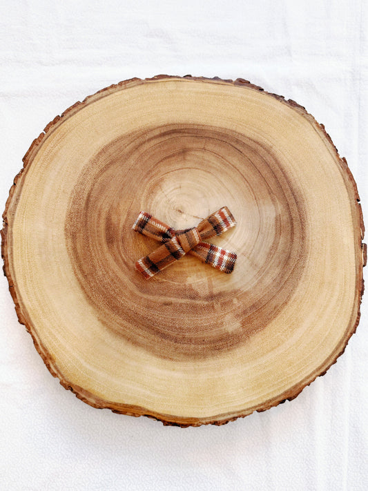 Flannel Plaid Hair Bow - 1