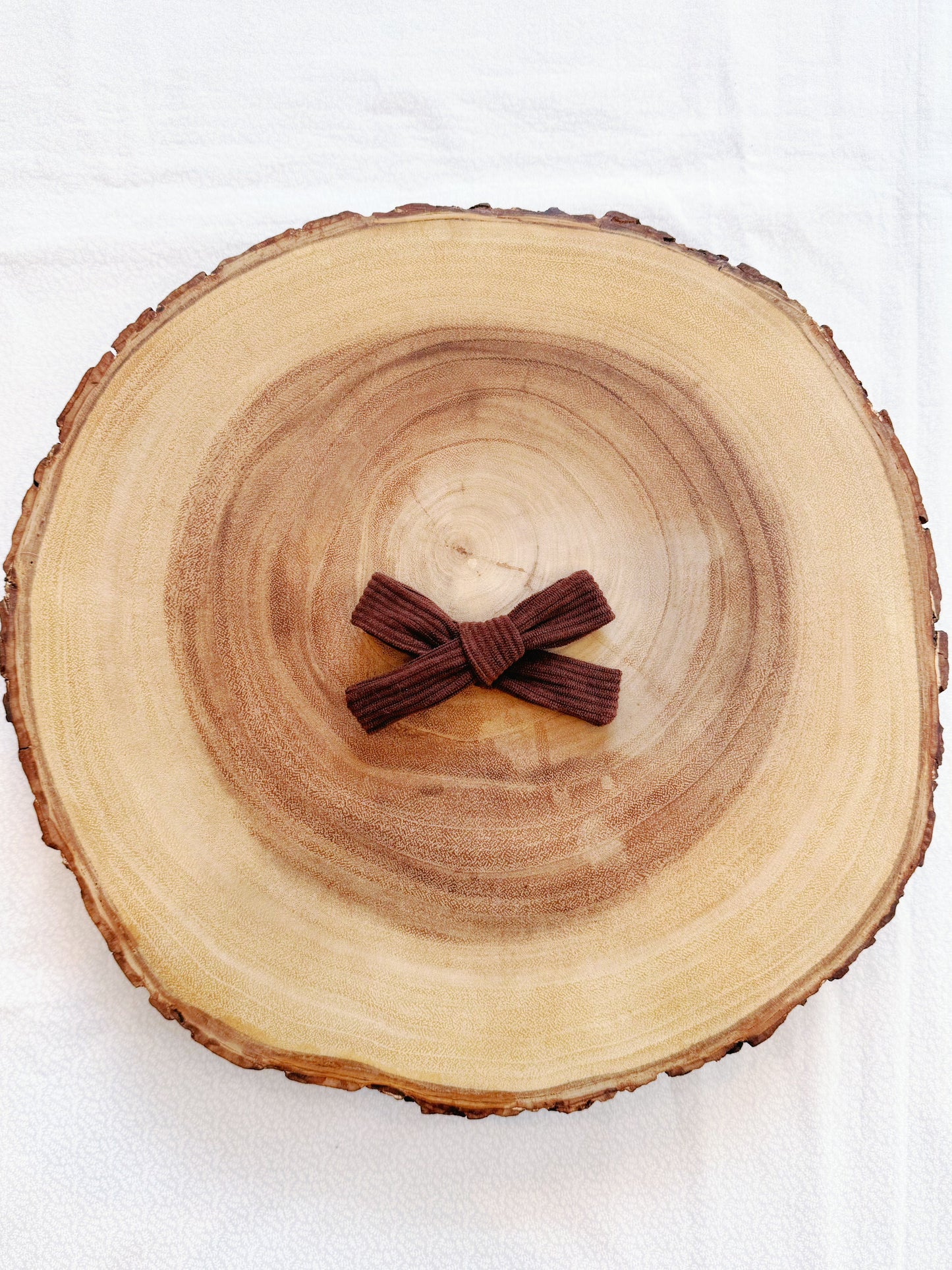 Brown Corduroy Hair Bow