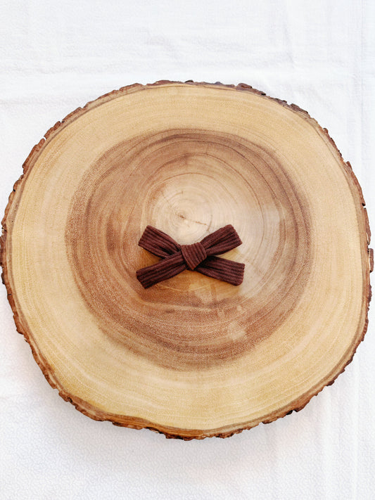 Brown Corduroy Hair Bow