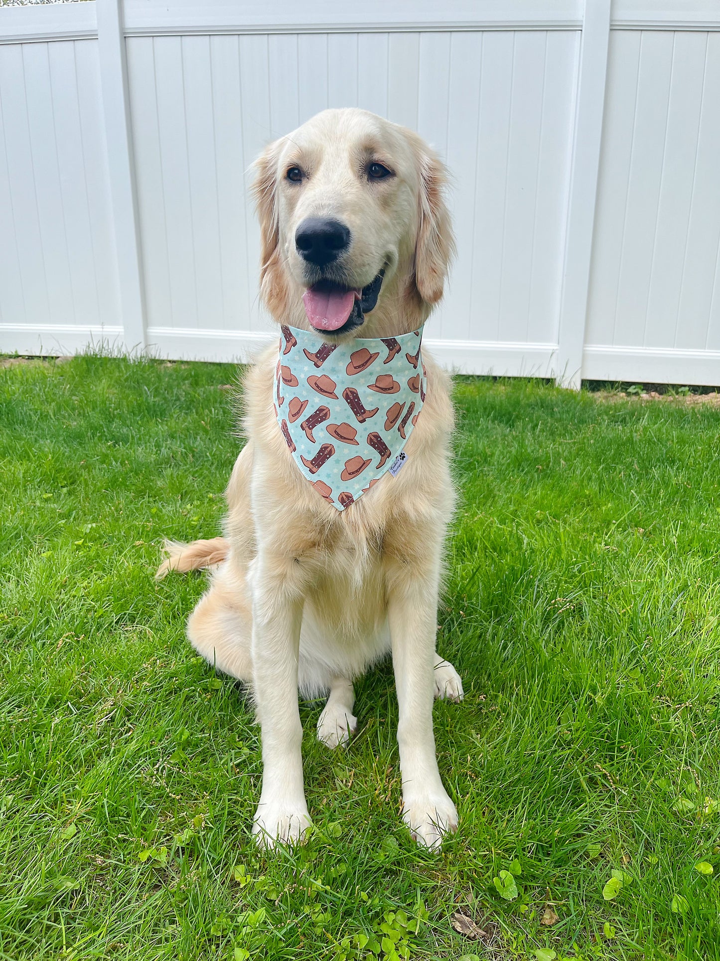 Cowboy And Blue Cow Print Bandana