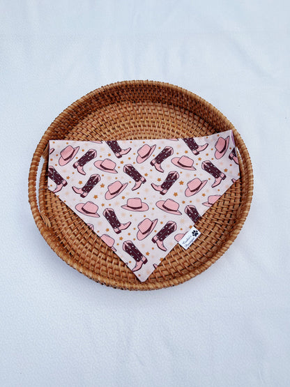 Cowgirl And Pink Cow Print Bandana