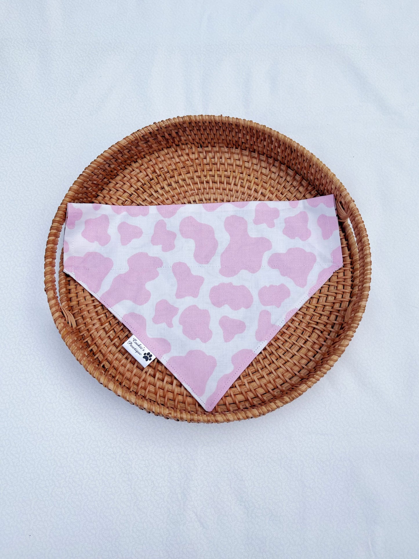 Cowgirl And Pink Cow Print Bandana