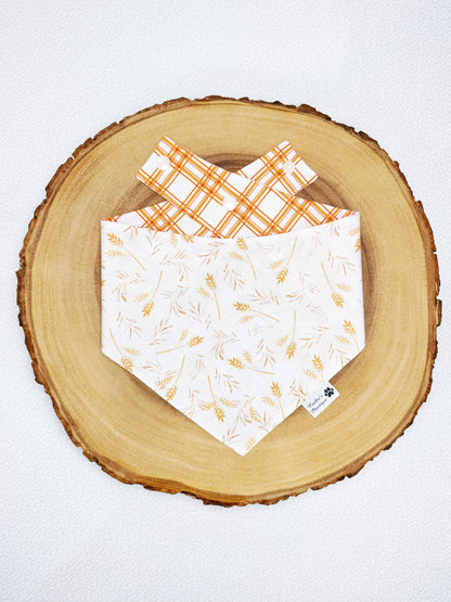 Harvest Wheat And Plaid Bandana