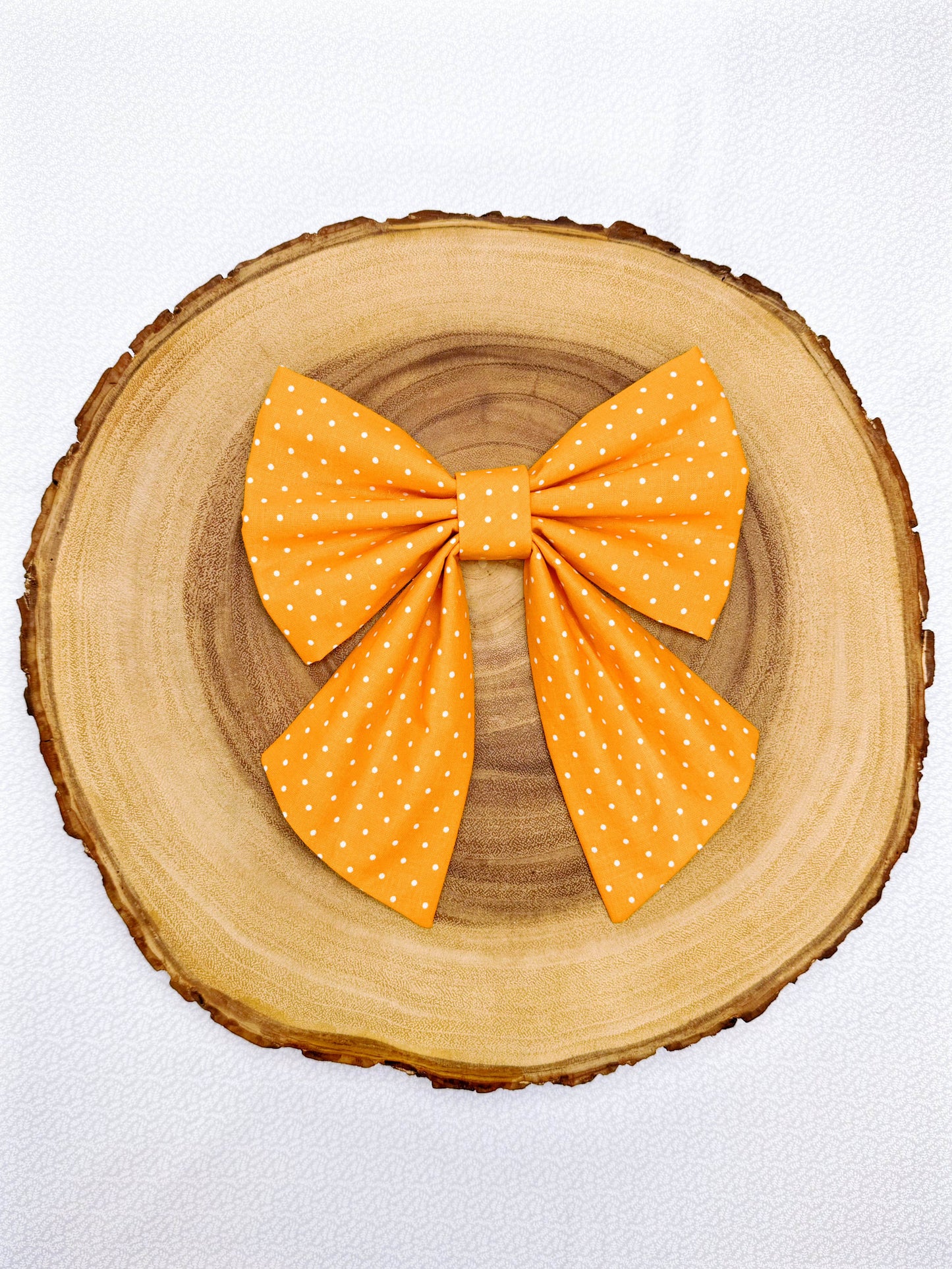 Orange Polka Pots Bow