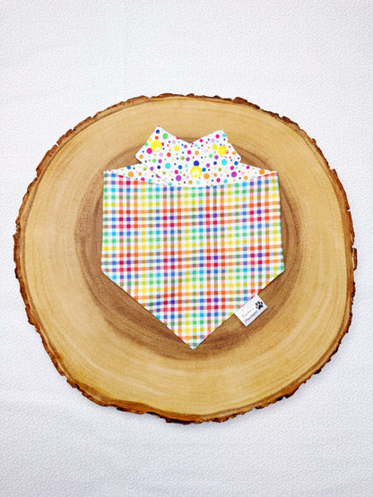 Colorful Plaid and Dots Bandana