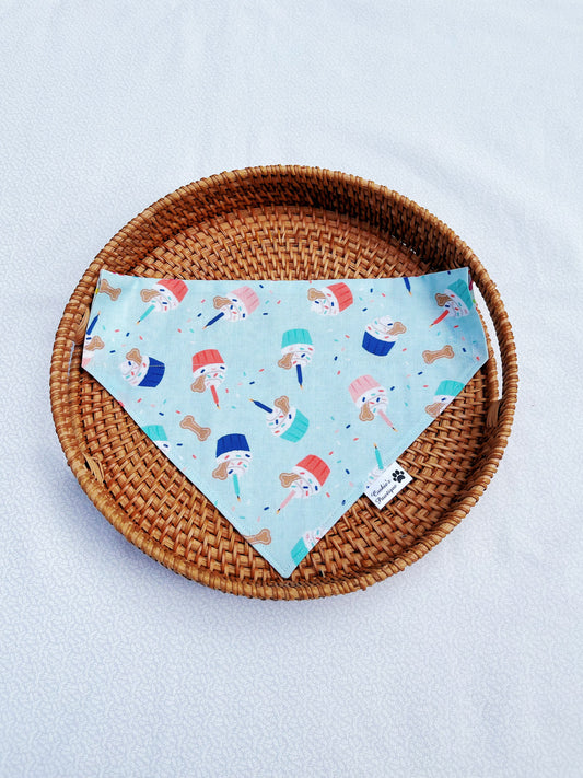 Birthday Cupcake Bandana - Teal