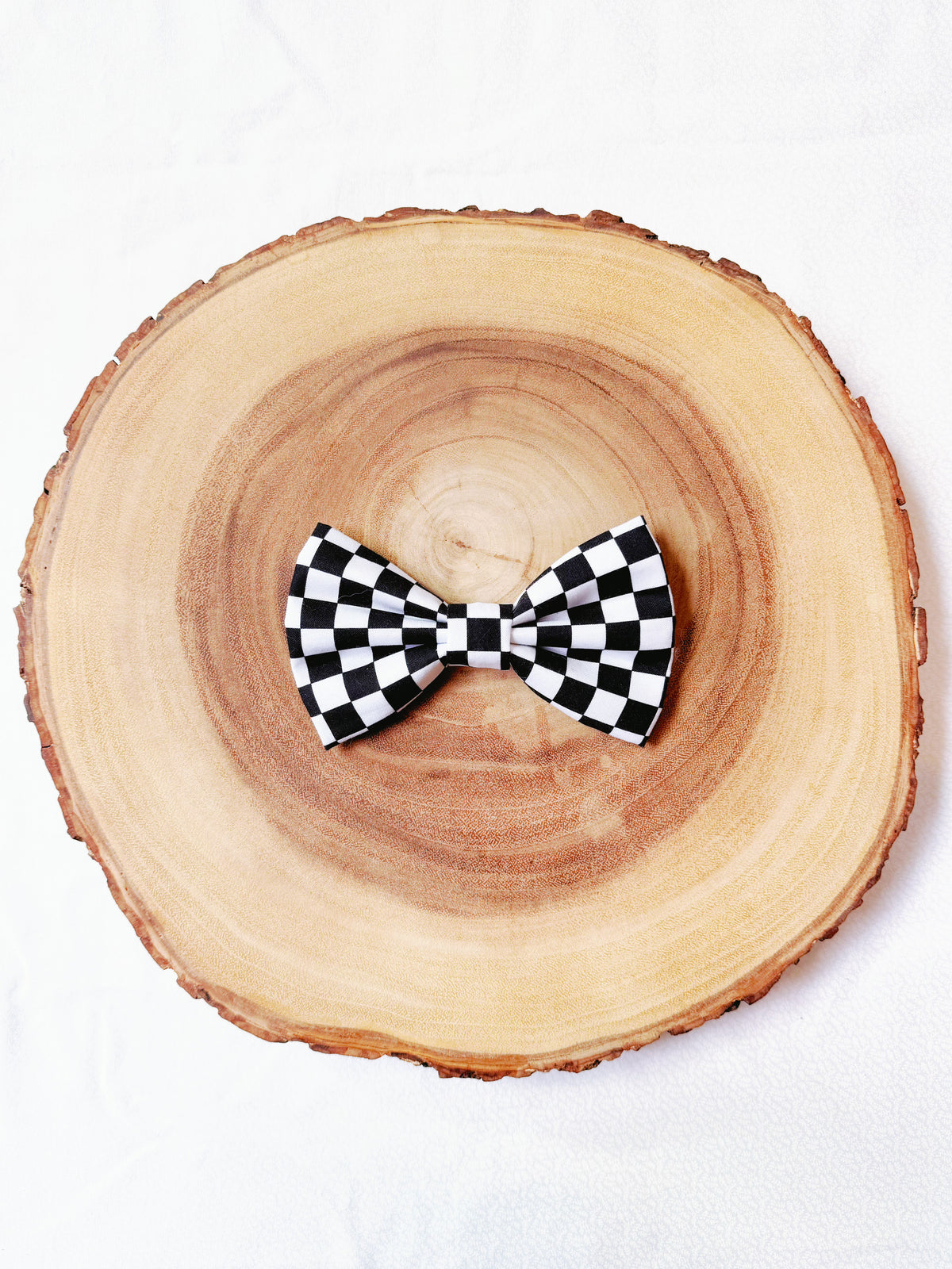Black and White Checkerboard Bow