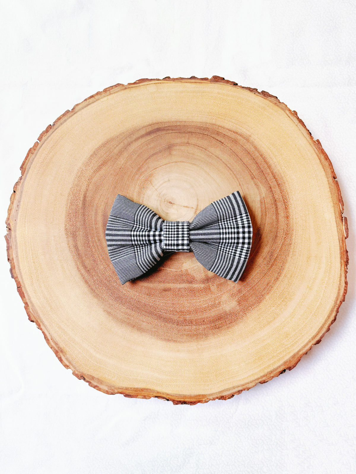 Black and White Plaid Bow