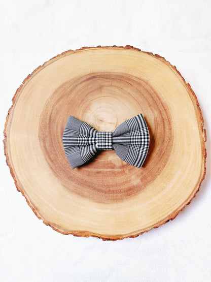 Black and White Plaid Bow